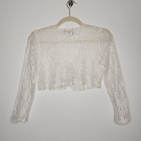 Vintage Youth Girls Kids White Lace Shawl Cardigan Shrug Disorderly Kids 16 - Picture 5 of 5